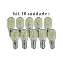 Kit 10 Lampada E14 15w 127v P/ Fogoes Geladeiras Microondas