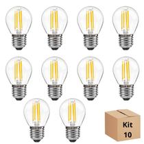 Kit 10 Lâmpada Filamento Led G45 4w 2700k Branco Neutro