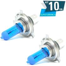 Kit 10 Lâmpada H4 Super Branca Efeito Xenon 55W Hologena 12V