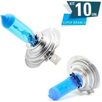 Kit 10 Lâmpada H7 Super Branca Efeito Xenon 55W Hologena 12V