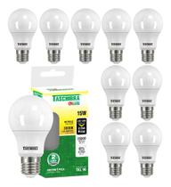 Kit 10 Lâmpada Led 15w Luz Quente Amarela 3000k Taschibra Kit 10 Lâmpada Led 15w Luz Quente Amarela 3000k Taschibra