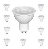 Kit 10 lampada led 4,8w bulbo mr16 gu10 branco quente 3000k dicroica Kit 10 lampada led 4,8w bulbo mr16 gu10 branco quente 3000k dicroica