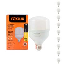 Kit 10 Lâmpada Led Alta Potência 20w 3000k E-27 Bivolt Foxlux