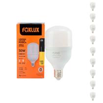 Kit 10 Lâmpada Led Alta Potência 30w 3000k E27 Bivolt Foxlux