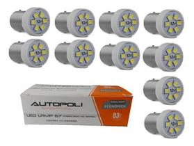 Kit 10 Lâmpada Led Ba15s-67 Lanterna Ré 10w 12v Autopoli