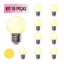 KIT 10 Lampada LED Bolinha 1W Branco Quente 3500K 127V