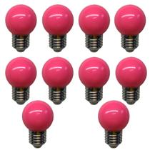Kit 10 Lâmpada Led Bolinha 3w E27 Colorida Decorativa Abajur Varal Festa Luz Amarela Azul Rosa Verde Vermelho 127v 220v