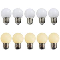 Kit 10 Lâmpada Led Bolinha 3w E27 Penteadeira Camarim Varal Espelho Abajur Lustre Branco Frio ou Quente 127v Ou 220v