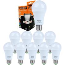 Kit 10 Lâmpada LED Bulbo 12W 6500K com Base E-27 Bivolt Foxlux