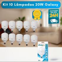 Kit 10 Lâmpada Led Bulbo 20w ALTA POTÊNCIA GALAXY_LED 6500k Branco Frio Bivolt 127v 220v Soquete E27 Econômica