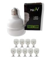 Kit 10 Lâmpada Led Bulbo 40w 6500k Luz Branca Bivolt E27
