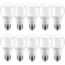 Kit 10 Lâmpada Led Bulbo Elgin E27 9w 60w Econômica Branca Fria