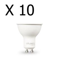 Kit 10 lampada led dicroica 4,8w branco frio 6500k gu10 galaxy