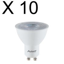 Kit 10 lampada led dicroica 4,8w branco neutro 4000k bivolt gu10 - avant