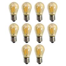 Kit 10 Lâmpada Led Filamento G45 2W 2200K Retrô Vintage Delis