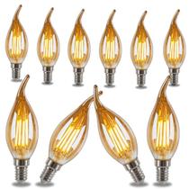 KIT 10 Lâmpada Led Filamento Vela Bico Torto Retrô 220V/ E14