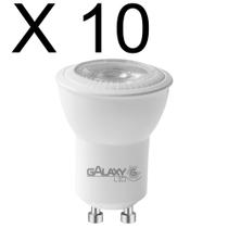 Kit 10 lampada led mini dicroica 4w branco frio 6000k bivolt gu10 galaxy