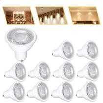 Kit 10 Lâmpada Led Mr16 Dicroica 5w Branco Quente Frio Teto Kit 10 Lâmpada Led Mr16 Dicroica 5w Branco Quente Frio Teto