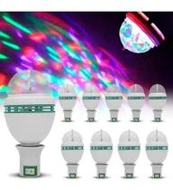 Kit 10 Lâmpada Rotativa Giratória Led Colorido Maluca Festa