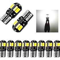 Kit 10 Lampada T10 8 Led Branca T10 Branco Branco-frio Kit 10 Lampada T10 8 Led Branca T10 Branco Branco-frio