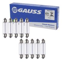 Kit 10 Lâmpada Torpedo 6411 10w Incolor Automotivo Carro 12v