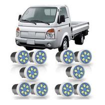 Kit 10 Lâmpadas 6 LEDs SMD 24V 1 Polo Trava Pinos Reto Luz Branca