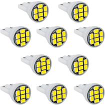 Kit 10 Lâmpadas 8 LED T10 W5w Pingo 12v 5 Watts Super Branca