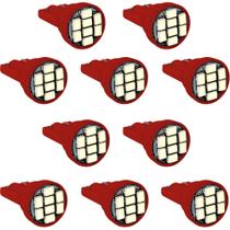Kit 10 Lâmpadas 8 Led T10 W5w Pingo Colorida 12v Vermelha Kit 10 Lâmpadas 8 Led T10 W5w Pingo Colorida 12v Vermelha