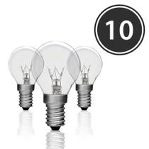 Kit 10 Lâmpadas Bolinha Bg-45 Clara E-14 25w 220v