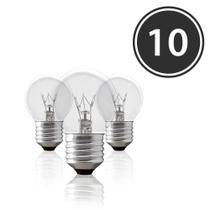 Kit 10 Lâmpadas Bolinha Bg-45 Clara E-27 25w 220v