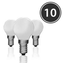 Kit 10 Lâmpadas Bolinha Bg-45 Leitosa E-14 25w 127v