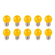 Kit 10 lâmpadas bolinha colorida amarela 1w 127v ctb 110v