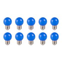 Kit 10 lâmpadas bolinha colorida azul 1w 127v ctb 110v