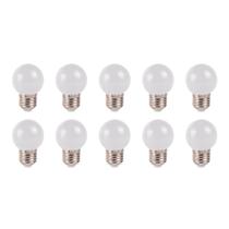 Kit 10 lâmpadas bolinha colorida branca fria 1w 127v ctb 110v