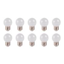 Kit 10 lâmpadas bolinha colorida branca quente 1w 220v ctb 220v