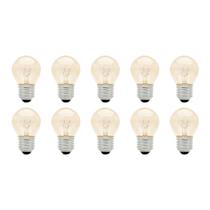 Kit 10 lâmpadas bolinha colorida clara 15w brasfort 110v