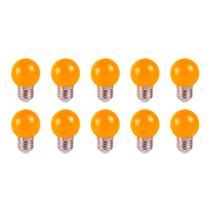 Kit 10 lâmpadas bolinha colorida laranja 1w 220v ctb 220v