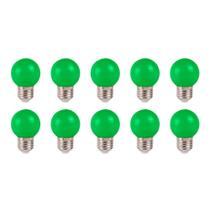 Kit 10 lâmpadas bolinha colorida verde 1w 220v ctb 220v Kit 10 lâmpadas bolinha colorida verde 1w 220v ctb 220v