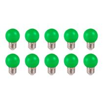 Kit 10 lâmpadas bolinha colorida verde 1w 220v ctb 220v