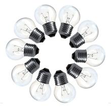 Kit 10 Lâmpadas Bolinha LED ou Incandescente Amarelas Branco QUente Varal De Luzes Espelho Camarim