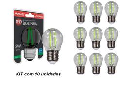 Kit 10 Lâmpadas Bolinha Verde Led 2W Filamento E27 Bivolt