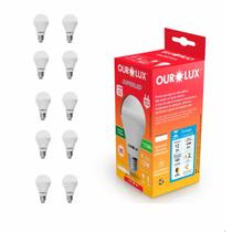 Kit 10 Lâmpadas Bulbo Led Bivolt 6500k E27 12w Branco Frio