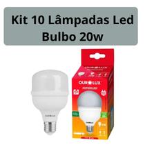 Kit 10 Lâmpadas de Led 20w Bulbo Alta Potência Ourolux 6500k Kit 10 Lâmpadas de Led 20w Bulbo Alta Potência Ourolux 6500k