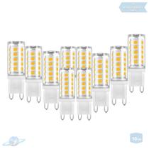 Kit 10 Lâmpadas De Led Halopin G9 3W Branco Quente (3000K)