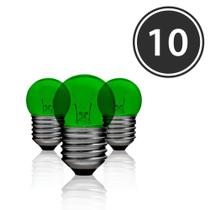 Kit 10 Lâmpadas Decorativas Bolinha BG-35 Verde E-27 7W 220V SDK