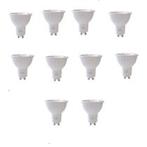 Kit 10 Lâmpadas Dicróica MR16 8W Super Forte 790 Lúmens 3000K Luz Branco-Quente OR Leds