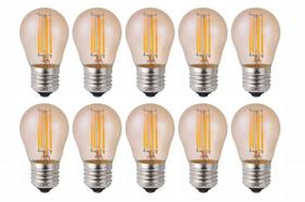 Kit 10 lâmpadas filamento carbono 3,2w biv. g45 2300k - ctb bivolt