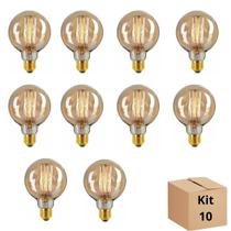 Kit 10 Lâmpadas Filamento Carbono G80 40w Branco Quente Kit 10 Lâmpadas Filamento Carbono G80 40w Branco Quente