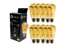 Kit 10 Lâmpadas Filamento Led ST64 Retrô Decorativa Vintage E27