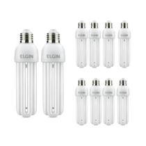 Kit 10 lâmpadas fluorescentes 3u luz branca 20w elgin